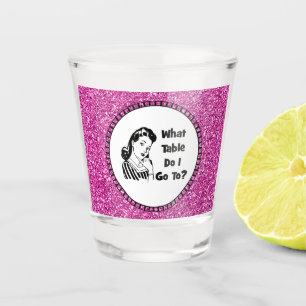 Copo De Shot Brilhante Rosa Que Mesa Irei? Bunco