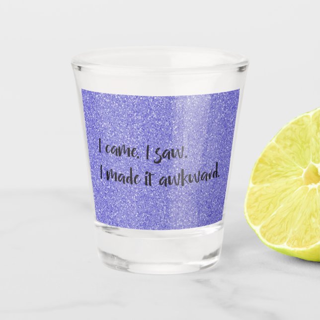 Copo De Shot Brilho Roxo Eu Fiz Um Vidro Desagradável (Frente)