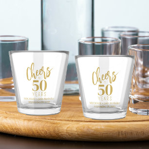 Copo De Shot Brinde aos 50 anos marco de idade aniversario dour