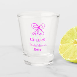 Copo De Shot Brinde arco rosa roxo chá de noiva adicionar nome 