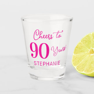 Copo De Shot Brindes Rosa aos 90 Anos Aniversário de 90 anos