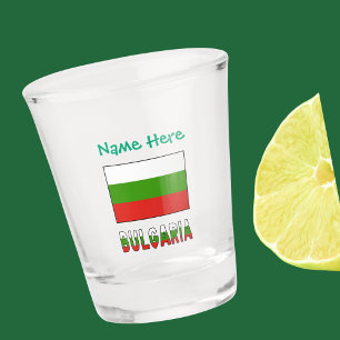 Copo De Shot Bulgária Bandeira Búlgara Personalizada