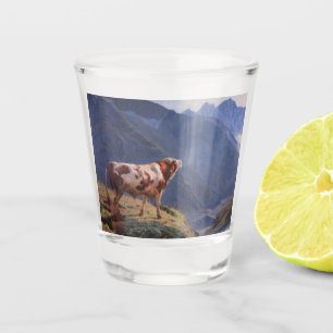 Copo De Shot Bull nos Alpes (por Eugène Burnand)