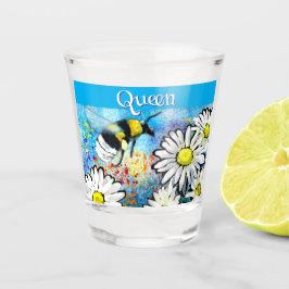 Copo De Shot Bumble Bee Whimsical em Daisies Personalizado