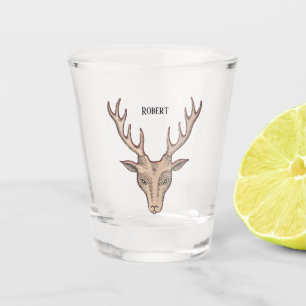 Copo De Shot Cabeça De Veado Masculina Preta Enchida Face Grand