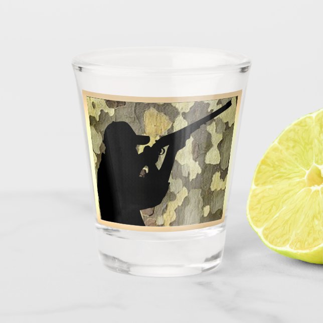 Copo De Shot Caça À Silhouette Na Camo Impressão (Frente)
