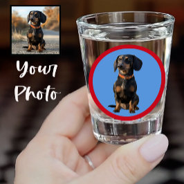 Copo De Shot Cachorro Dachshund Fofo ou Foto do Rosto do Seu An