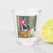 Cachorro e dama em café no Sunset