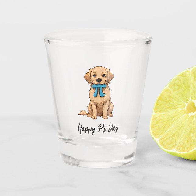 Copo De Shot Cachorro Pi Day Personalizado Com Símbolo Pi | Fel (Frente)