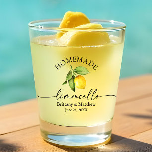 Copo De Shot Caligrafia Homemade Limoncello Watercolor Lemon