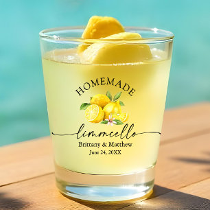 Copo De Shot Caligrafia Homemade Limoncello Watercolor Lemons