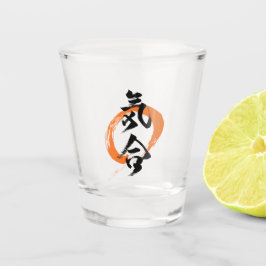 Copo De Shot Caligrafia Japonesa Kanji Kiai/Guts