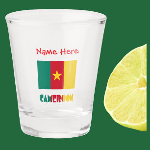 Copo De Shot Camarões Bandeira Camaronesa Vermelha Personalizad