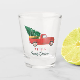 Copo De Shot Caminhão Vermelho do Feriado de Natal Família Pers