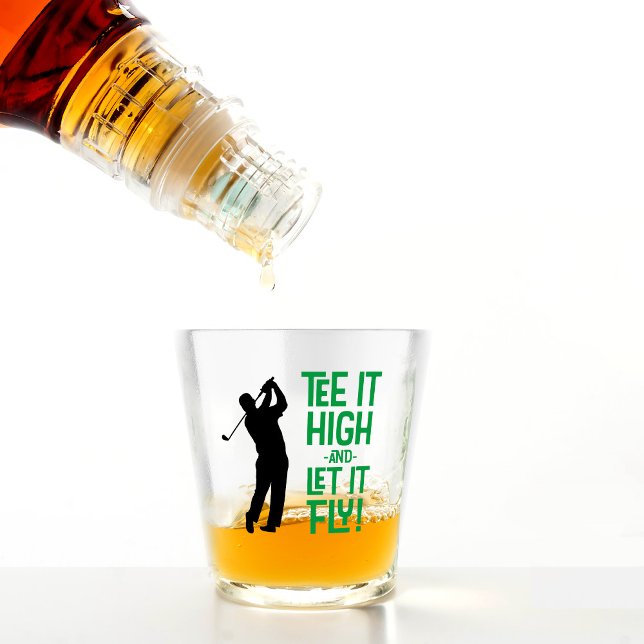 Copo De Shot Camiseta engraçada de golfe Cota esportiva fofa ma (Golf Funny Tee Sports Quote Cute Men's Black Green Shot Glass)