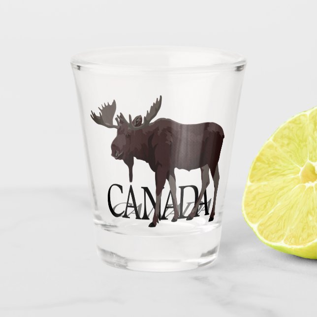 Copo De Shot Canadá: Óculos-Fogo Canadá Moose Souvenir (Frente)