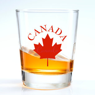 Copo De Shot Canadá Red & White Canada Flag