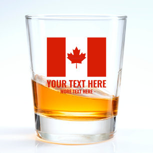 Copo De Shot Canadá Red & White Round Canada Flag