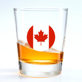 Copo De Shot Canadá Red & White Round Canada Flag