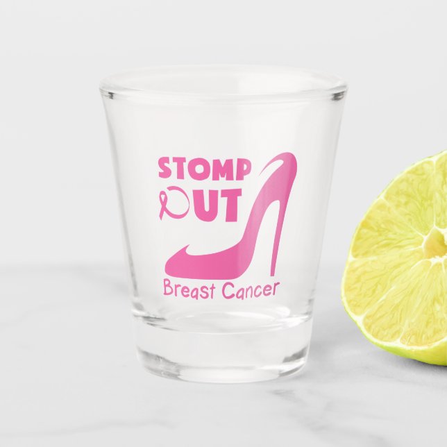 Copo De Shot Cancer da mama Stomp Out (Frente)