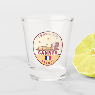 Copo De Shot Cannes France City Skyline Emblem