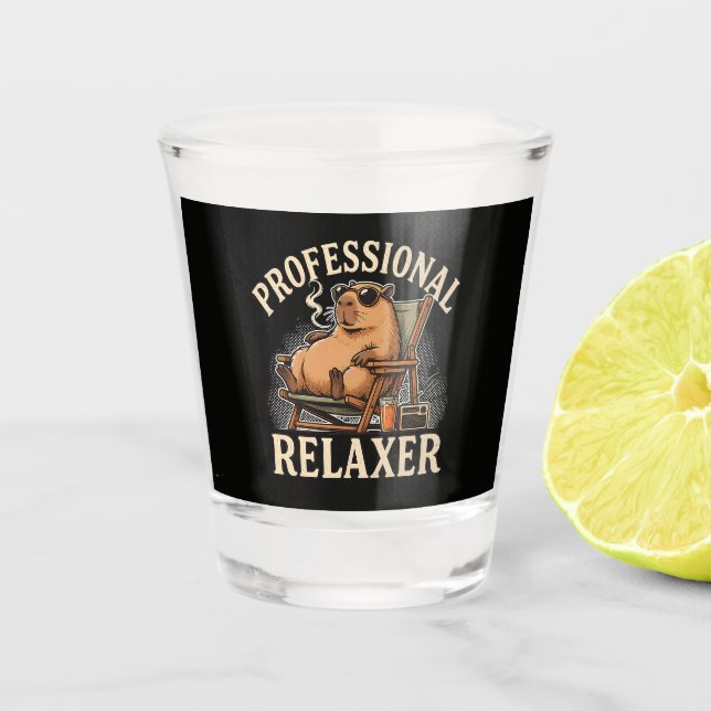 Copo De Shot Capivara Engraçada Relaxadora Profissional (Frente)