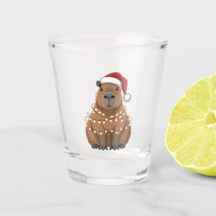 Copo De Shot Capivara Natal Correspondência Divertida Papai Noe