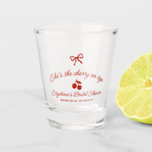 Copo De Shot Capricho Vermelho Ela é a Cereja no Topo Chá de No