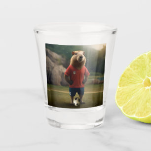 Copo De Shot "Capybara com Ponta de Goal: A Estrela de Futebol