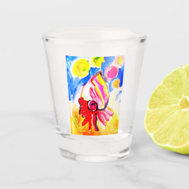 Copo De Shot caranguejo-eremita aquarela diversão