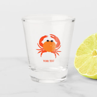Copo De Shot Caranguejo personalizado vermelho laranja quente s