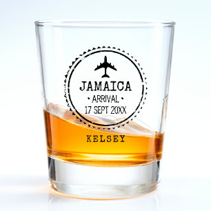 Copo De Shot Carimbo de Passaporte Casamento no Destino Jamaica
