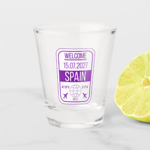 Copo De Shot Carimbo do Passport de Espanha