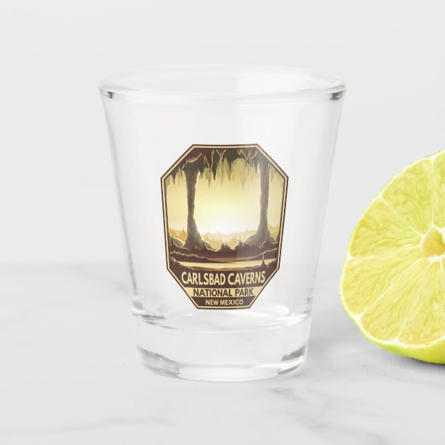 Copo De Shot Carlsbad Caverns National Park Retro Emblem (Frente)