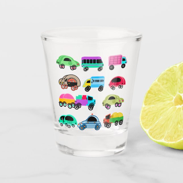 Copo De Shot Carros engraçados (Frente)