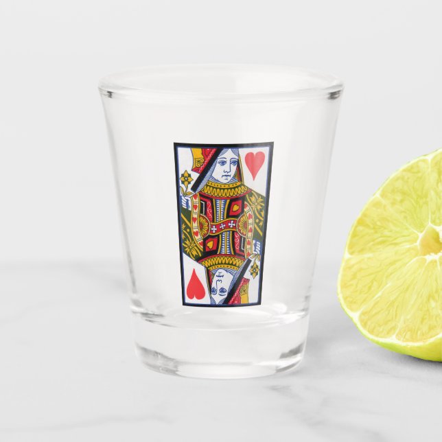 Copo De Shot Cartão de Reprodução da Rainha do Coração Vermelho (Frente)