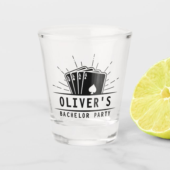 Copo De Shot Cartaz de jogada de pôquer do partido moderno, Cas (Frente)