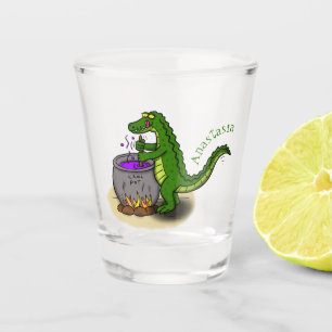 Copo De Shot Cartografia engraçada do cozinhar de jacaré verde