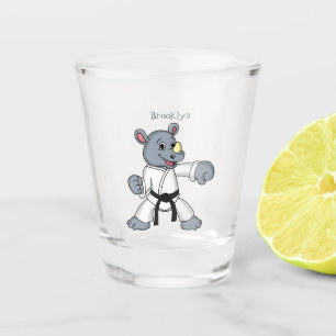 Copo De Shot Cartoon bonito rhino kung fu