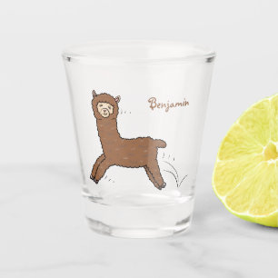 Copo De Shot Cartoon castanho-branco e bonito
