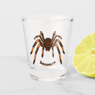 Copo De Shot Cartoon de aranha-do-marrom e-laranja-acastanhado