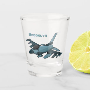 Copo De Shot Cartoon de avião de combate militar