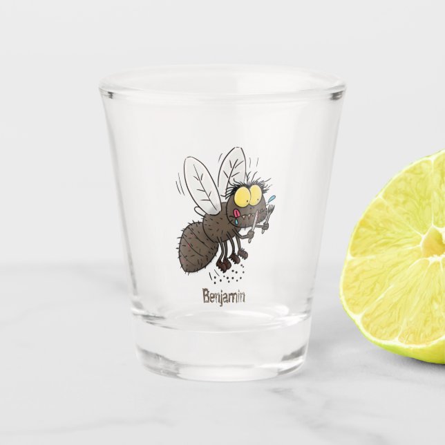 Copo De Shot Cartoon de insetos com mosca espinhenta (Frente)