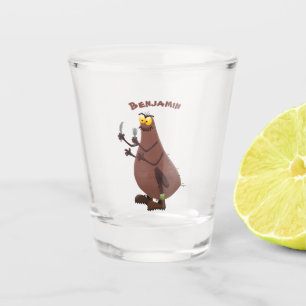 Copo De Shot Cartoon feio e faminto