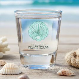 Copo De Shot Casa de Praia Concha de Aqua Azul ID623