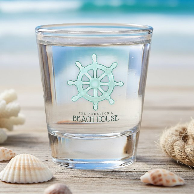 Copo De Shot Casa de Praia Leme de Barco Aqua Azul ID623 (Criador carregado)