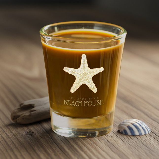 Copo De Shot Casa de Praia Starfish Gold ID623 (Criador carregado)