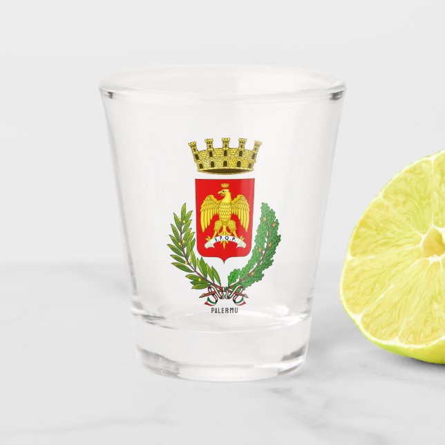 Copo De Shot Casaco de armas/bandeira de Palermo (cidade), Sicí (Frente)