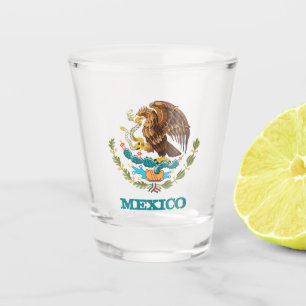 Copo De Shot Casaco de armas, bandeira / partido do México e d