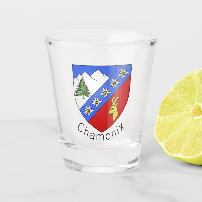Copo De Shot casaco de armas Chamonix (Frente)